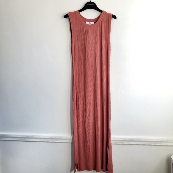 New WeWoreWhat Ribbed Knit Slip Bodycon Midi Dress In Clay NWT Size Medium - Picture 6 of 14
